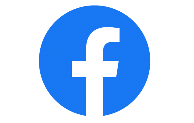 A blue circle with a white lowercase 'F' in the middle denoting Facebook