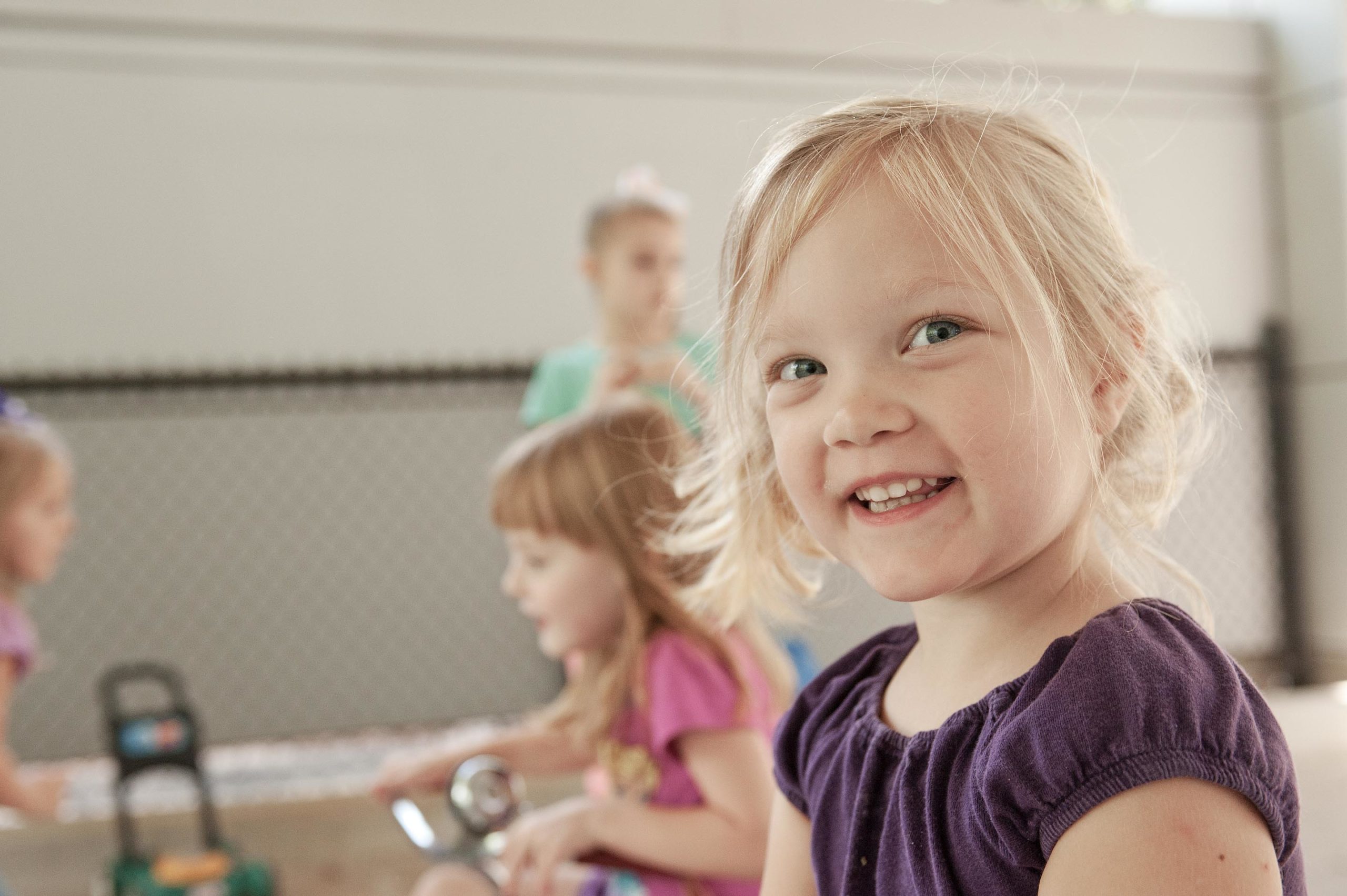 toddler girl smiling