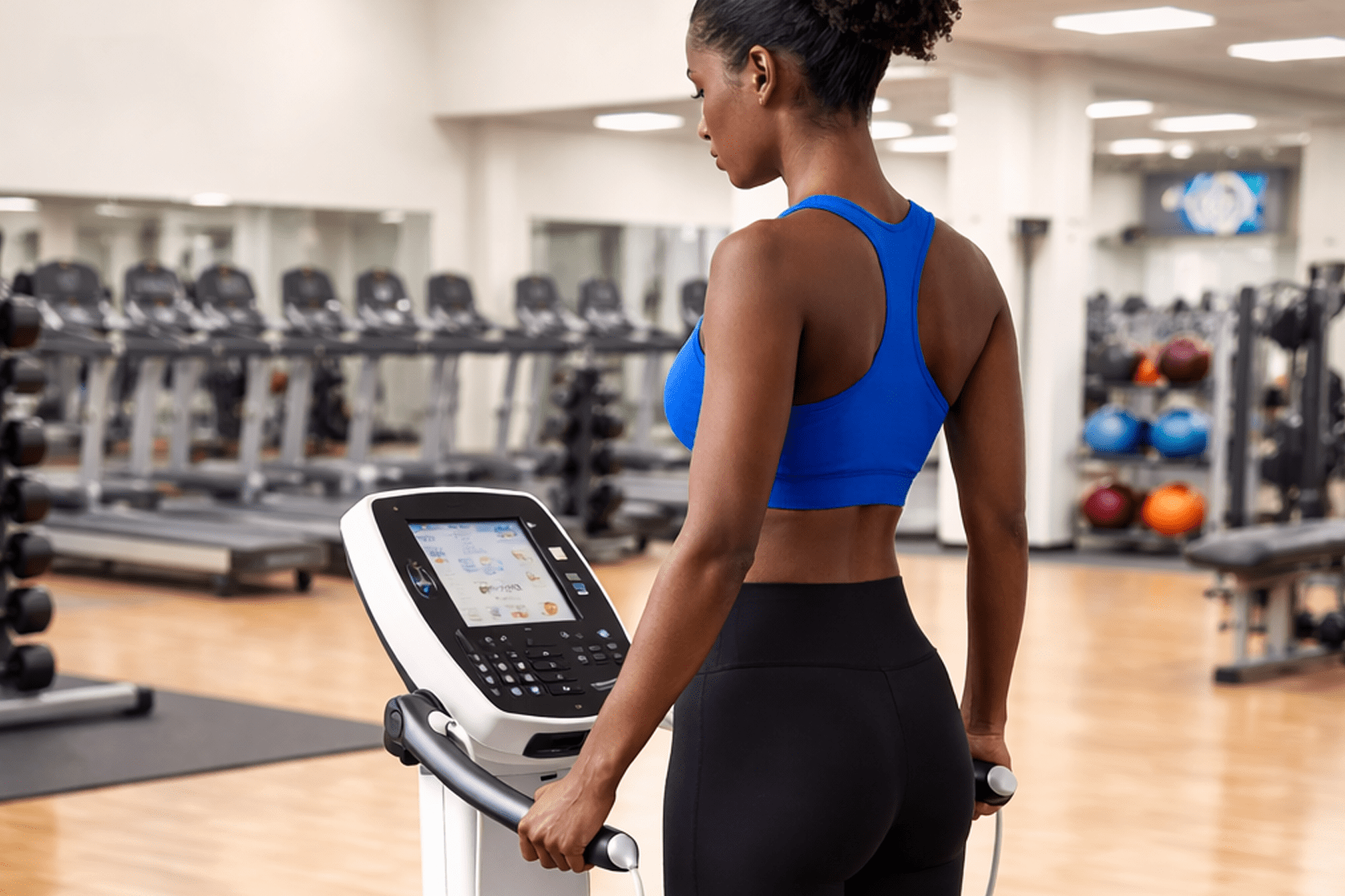 woman using wellness scanner